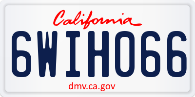 CA license plate 6WIH066