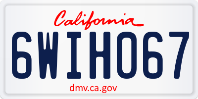 CA license plate 6WIH067