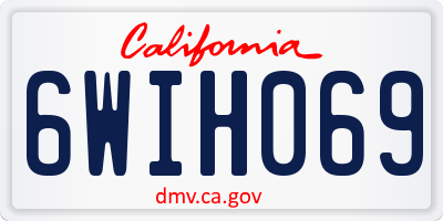 CA license plate 6WIH069