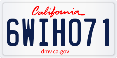 CA license plate 6WIH071