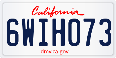 CA license plate 6WIH073