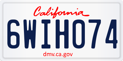 CA license plate 6WIH074