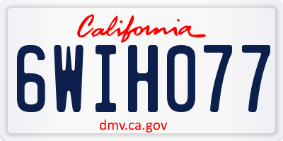 CA license plate 6WIH077