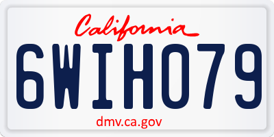 CA license plate 6WIH079