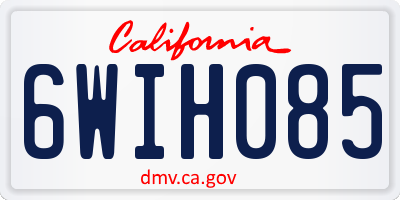CA license plate 6WIH085