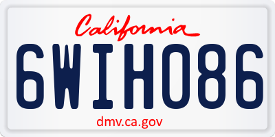 CA license plate 6WIH086