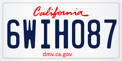 CA license plate 6WIH087