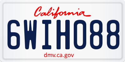 CA license plate 6WIH088