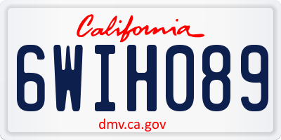 CA license plate 6WIH089