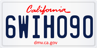 CA license plate 6WIH090