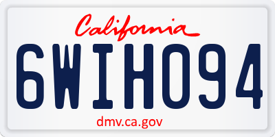 CA license plate 6WIH094