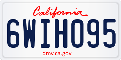 CA license plate 6WIH095