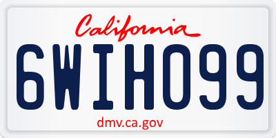 CA license plate 6WIH099