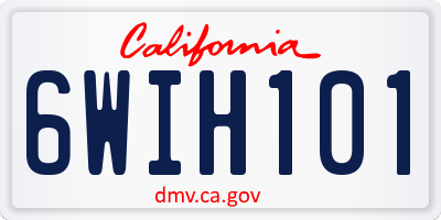 CA license plate 6WIH101