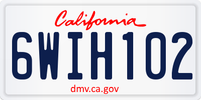 CA license plate 6WIH102