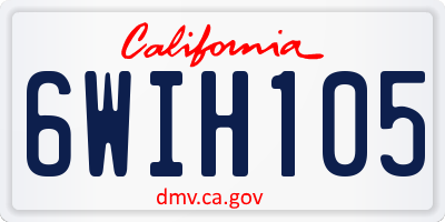 CA license plate 6WIH105