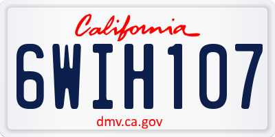 CA license plate 6WIH107
