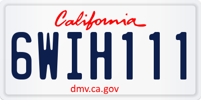 CA license plate 6WIH111