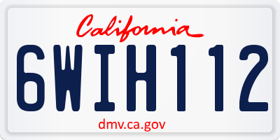 CA license plate 6WIH112