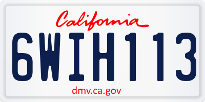 CA license plate 6WIH113