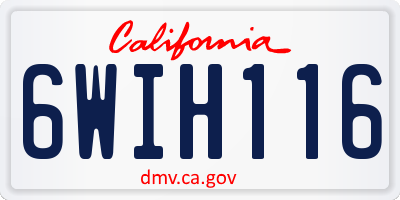 CA license plate 6WIH116