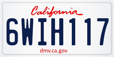 CA license plate 6WIH117