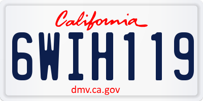 CA license plate 6WIH119