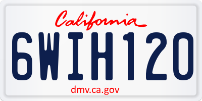 CA license plate 6WIH120