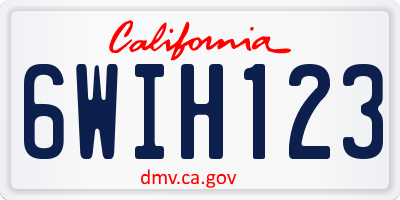 CA license plate 6WIH123
