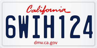 CA license plate 6WIH124