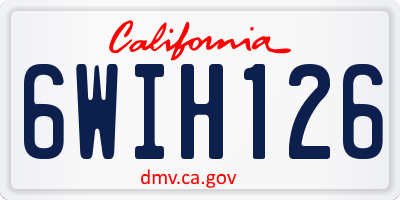 CA license plate 6WIH126
