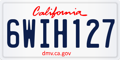 CA license plate 6WIH127