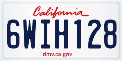 CA license plate 6WIH128