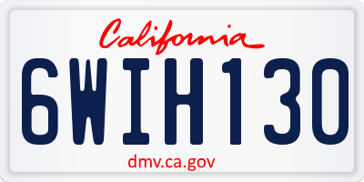CA license plate 6WIH130