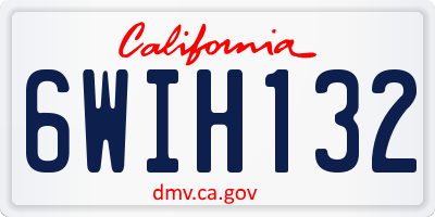 CA license plate 6WIH132
