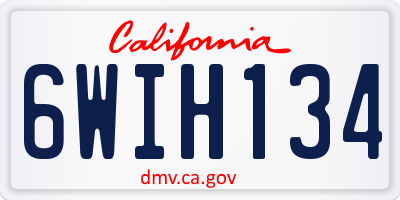 CA license plate 6WIH134