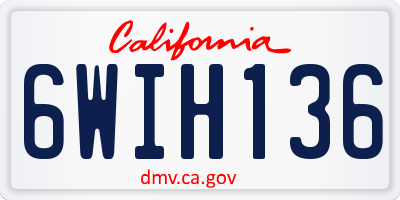 CA license plate 6WIH136