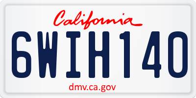 CA license plate 6WIH140