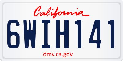 CA license plate 6WIH141