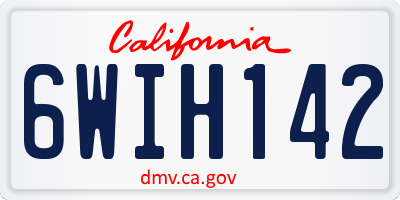 CA license plate 6WIH142