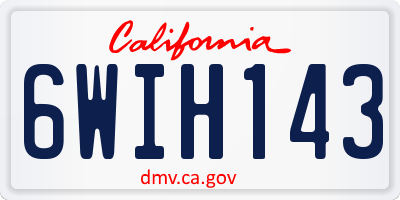 CA license plate 6WIH143