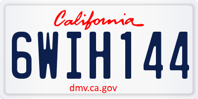 CA license plate 6WIH144