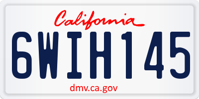 CA license plate 6WIH145