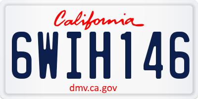 CA license plate 6WIH146