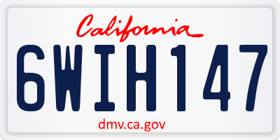 CA license plate 6WIH147