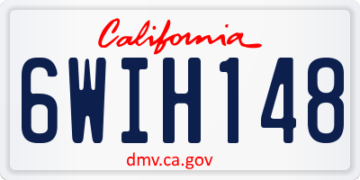 CA license plate 6WIH148