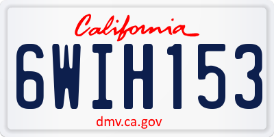 CA license plate 6WIH153