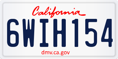 CA license plate 6WIH154