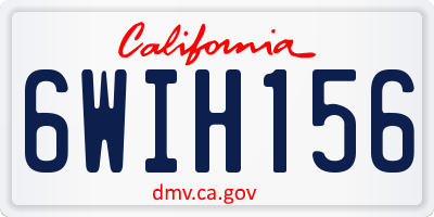 CA license plate 6WIH156