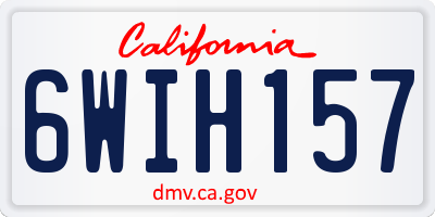 CA license plate 6WIH157